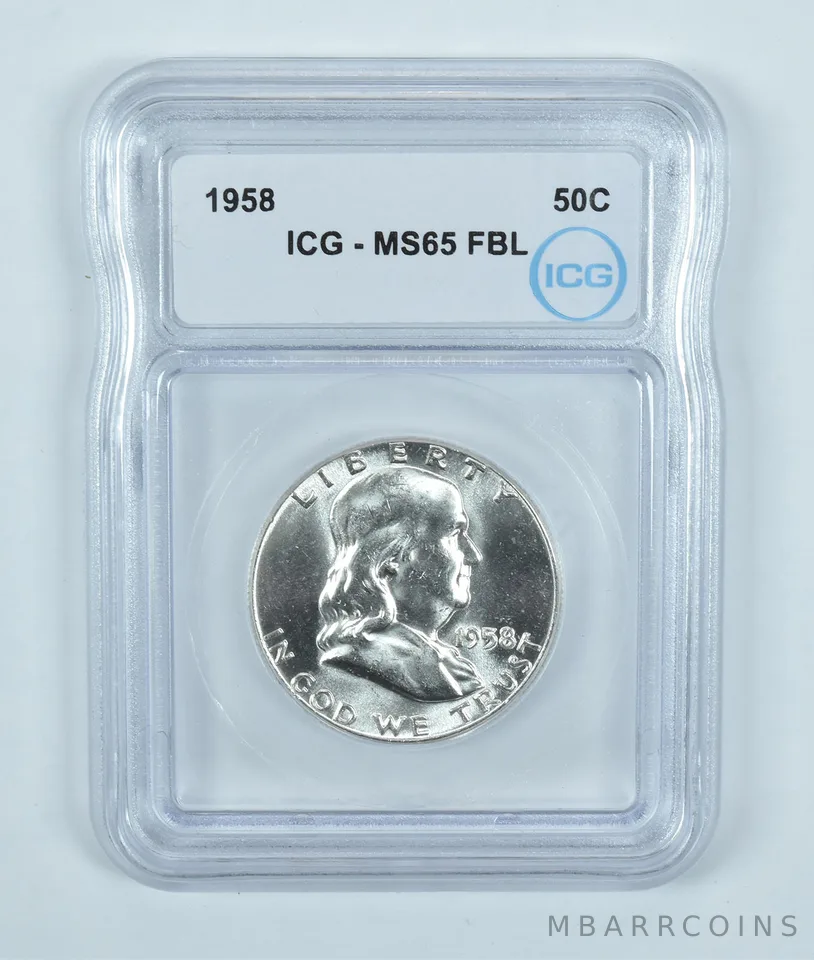 1958 Franklin Half Dollar MS65 FBL ICG