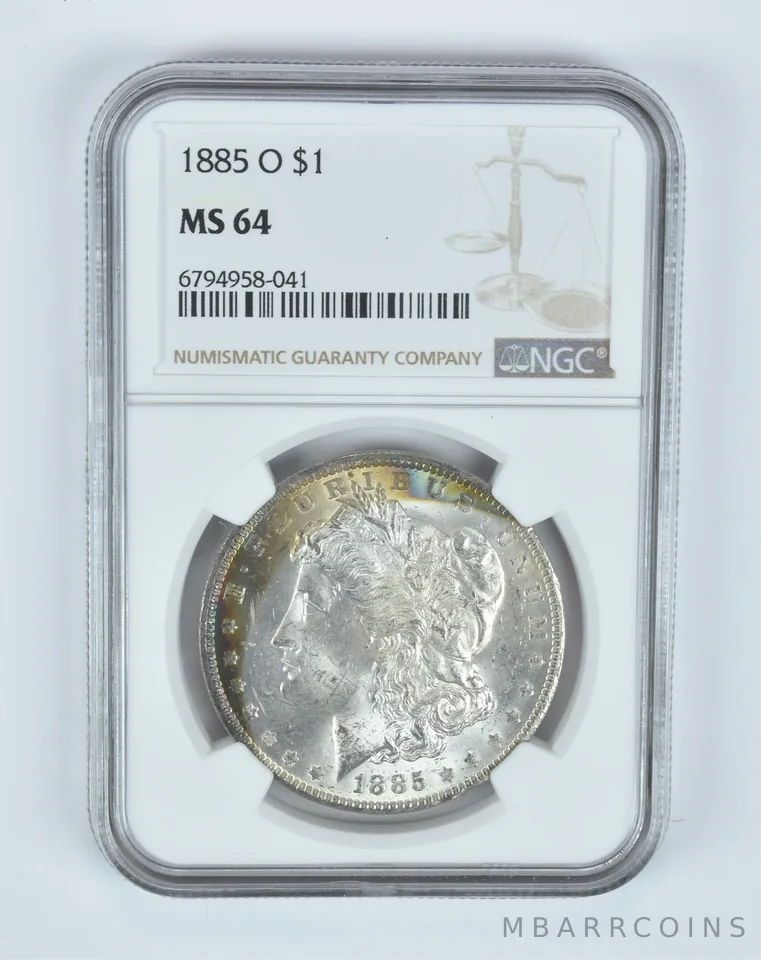 MS64 1885-O Morgan Silver Dollar NGC Beautifully Toned a7454