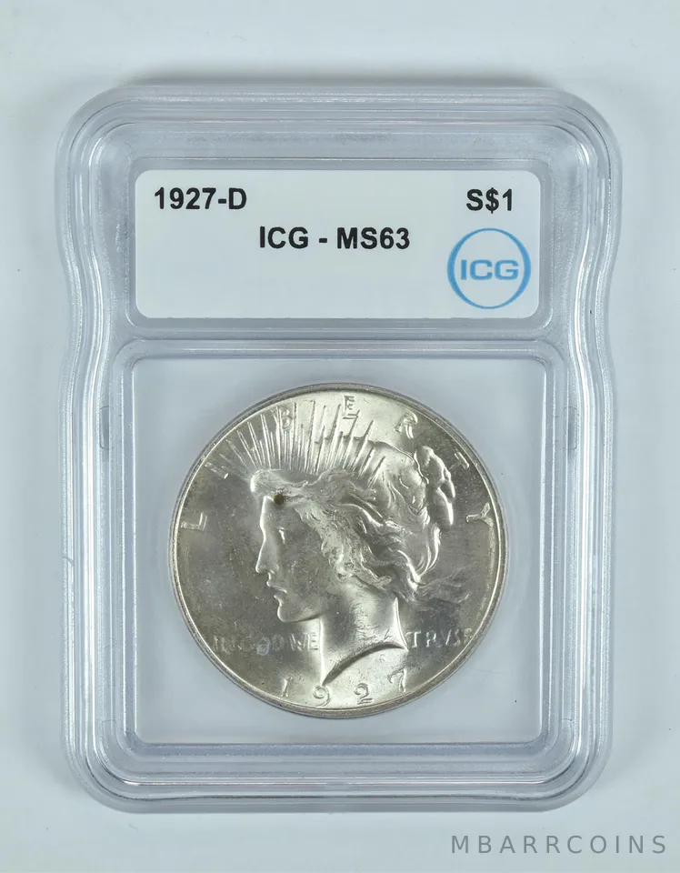 1927-D Peace Silver Dollar MS63 ICG