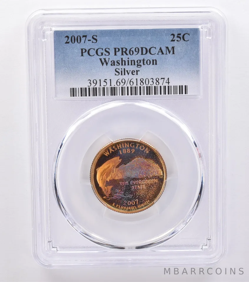 2007-S Washington State Quarter Washington Silver PR69 DCAM PCGS Nice Tone *8718