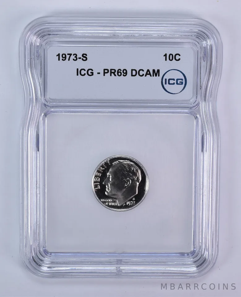 1973-S Roosevelt Dime PR69 DCAM ICG