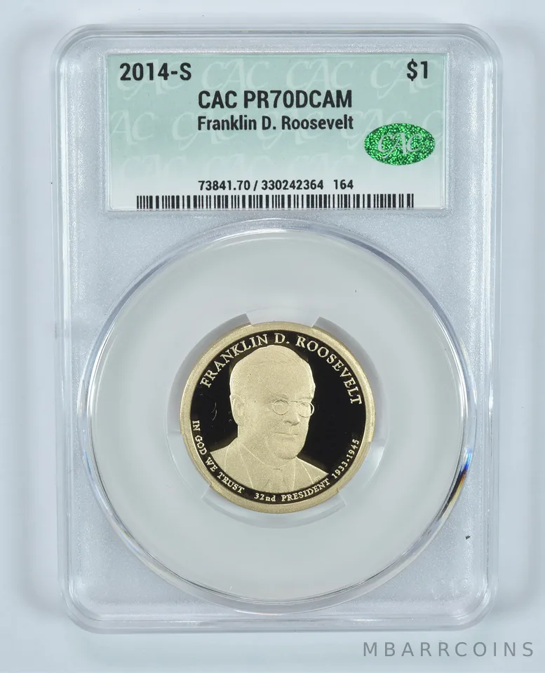 2014-S Presidential $1 Franklin D Roosevelt PR70 DCAM CAC CACg