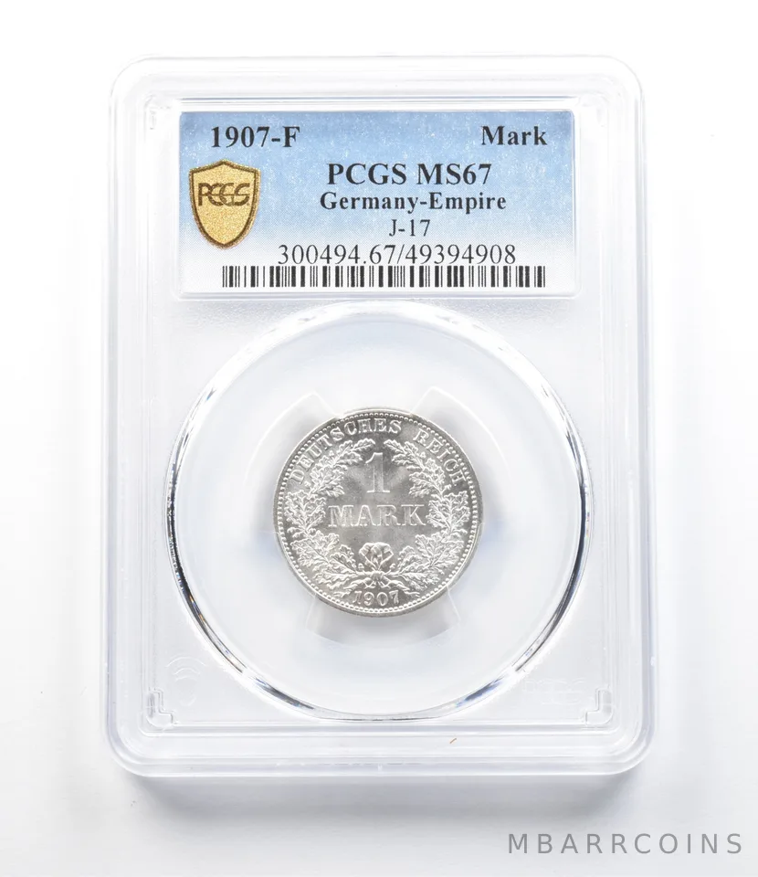 1907-F Germany Empire Mark J-17 MS67 PCGS a4273