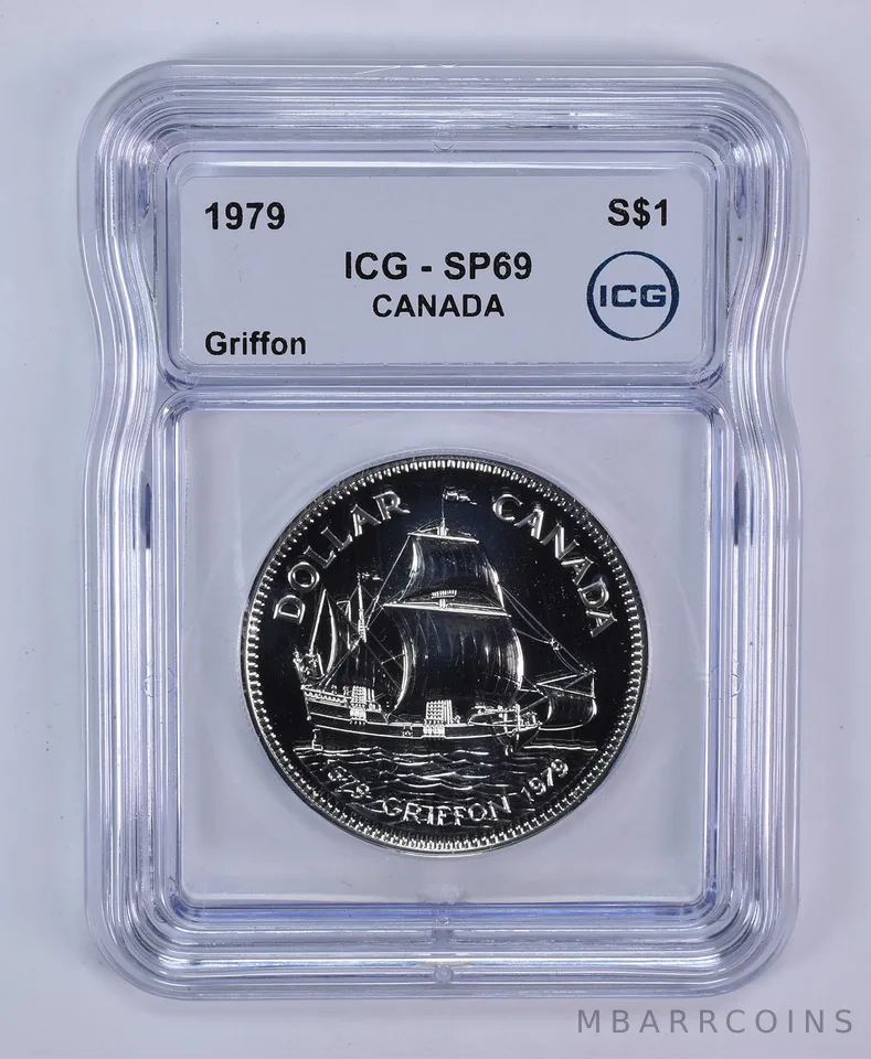 1979 Canada 1 Dollar Silver Griffon SP69 ICG