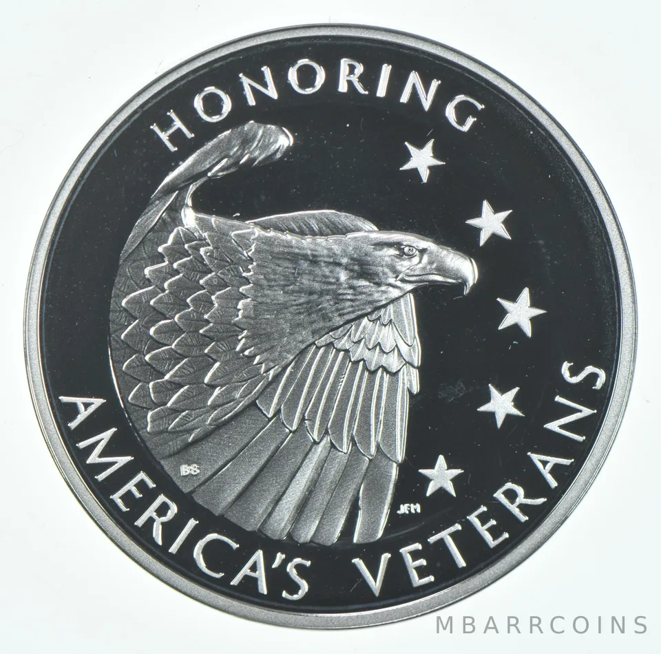 2019 Proof AMERICAN LEGION Veterans Commemorative SILVER Medal .999 Fine