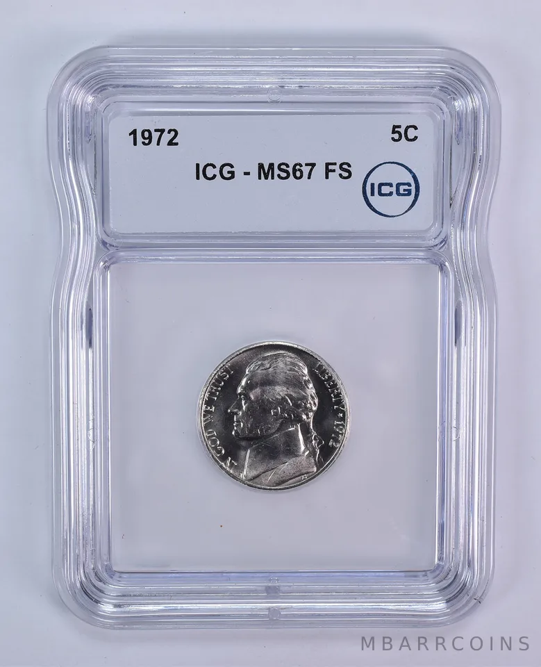1972 Jefferson Nickel MS67 FS ICG