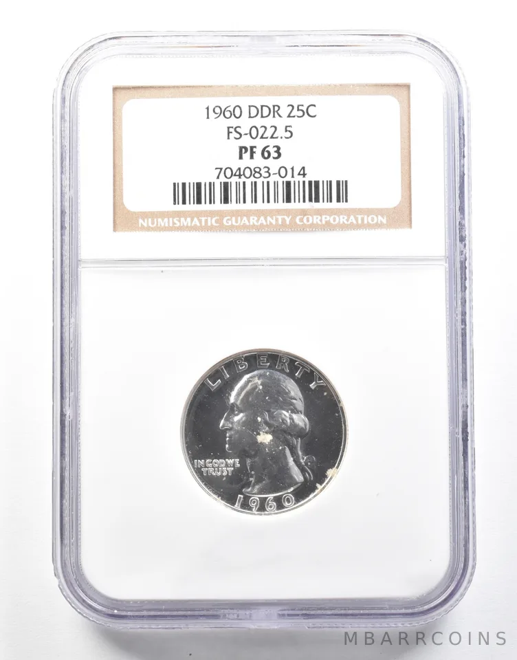 1960 Washington Quarter DDR FS-022.5 PF63 NGC *2130