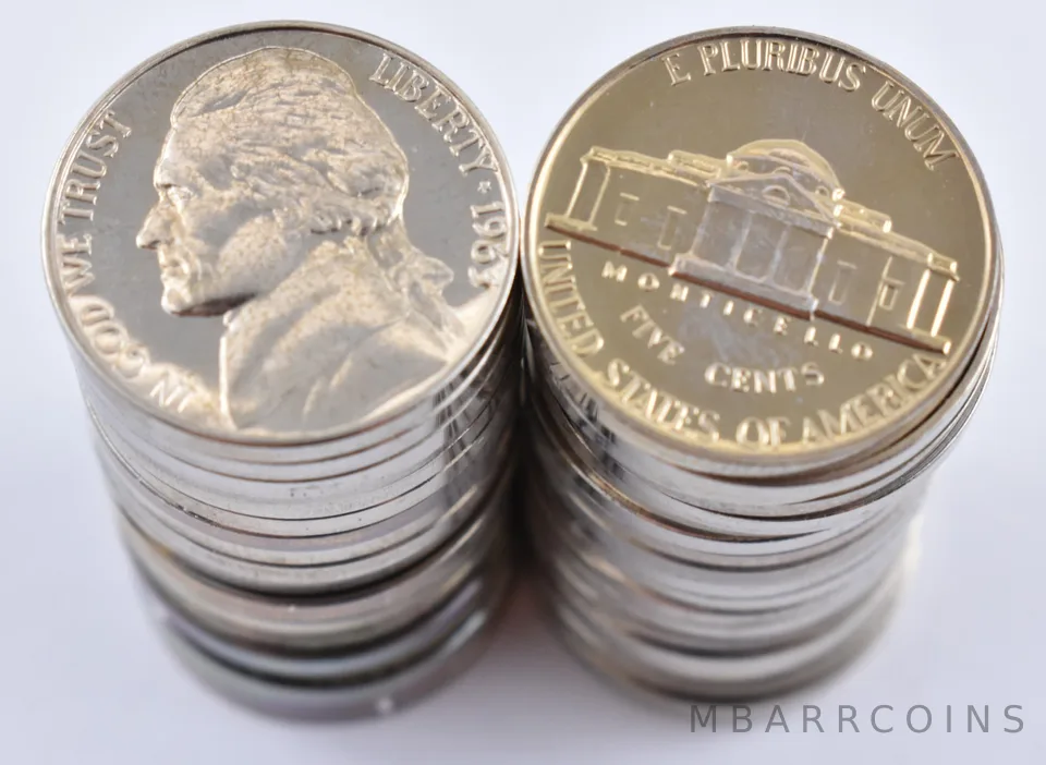 (40) 1963 Jefferson Nickel PROOF - ROLL of 40 Coins