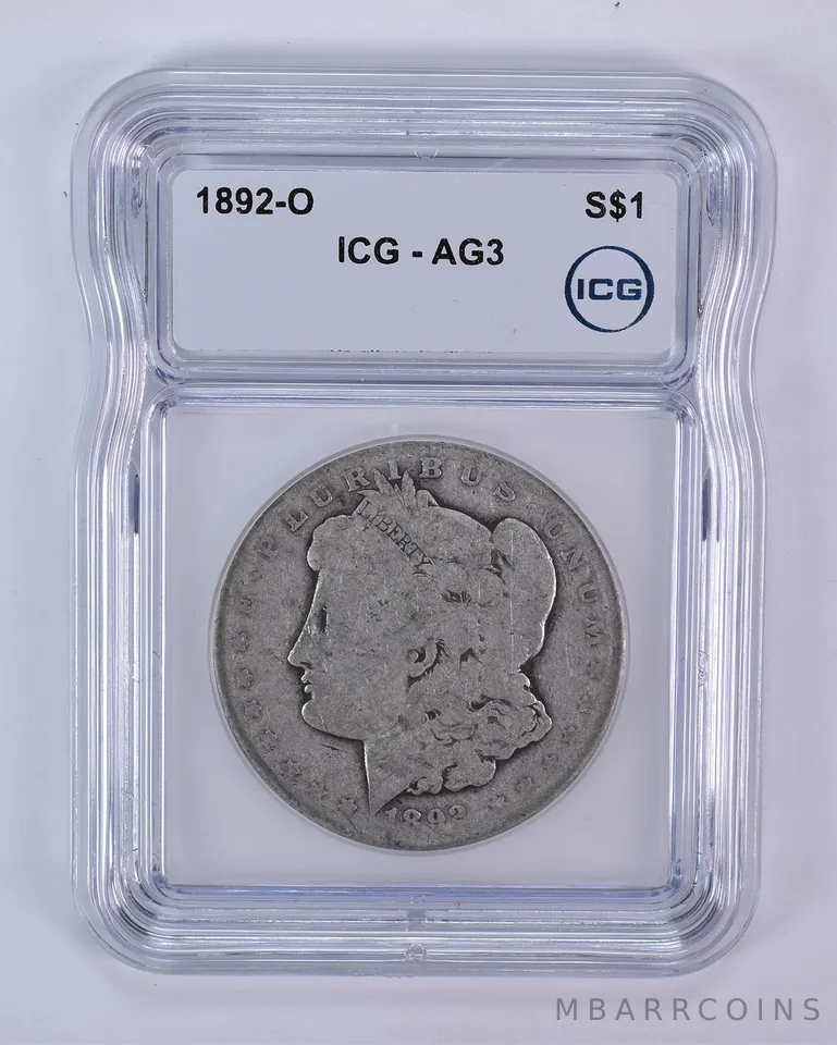 1892-O Morgan Silver Dollar AG3 ICG Lowball