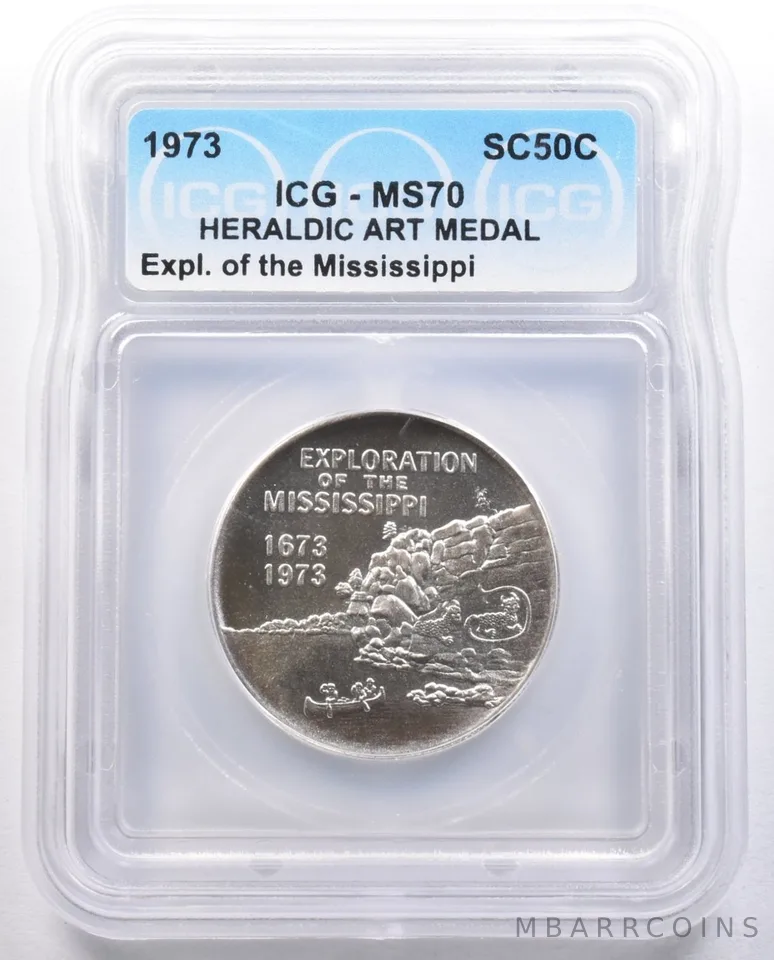 1973 So Called Half Dollar Exploration Of The Mississippi MS70 ICG