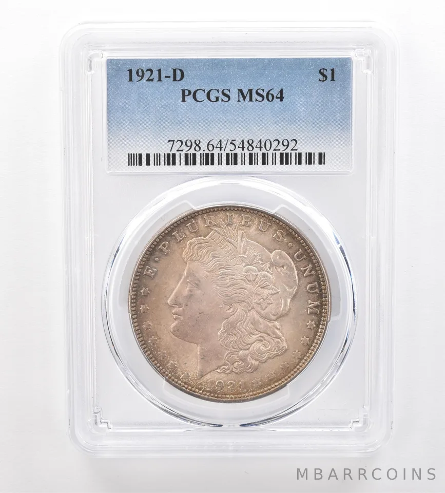 1921-D Morgan Silver Dollar MS64 PCGS Beautiful Tone *7489