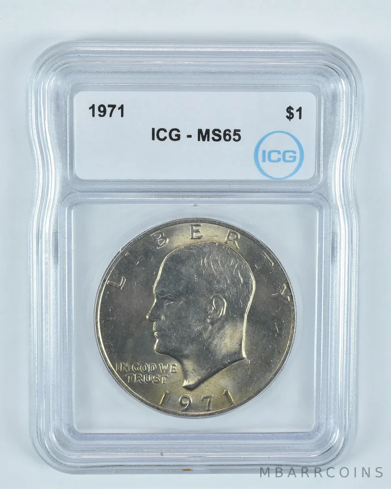 1971 Eisenhower $1 MS65 ICG