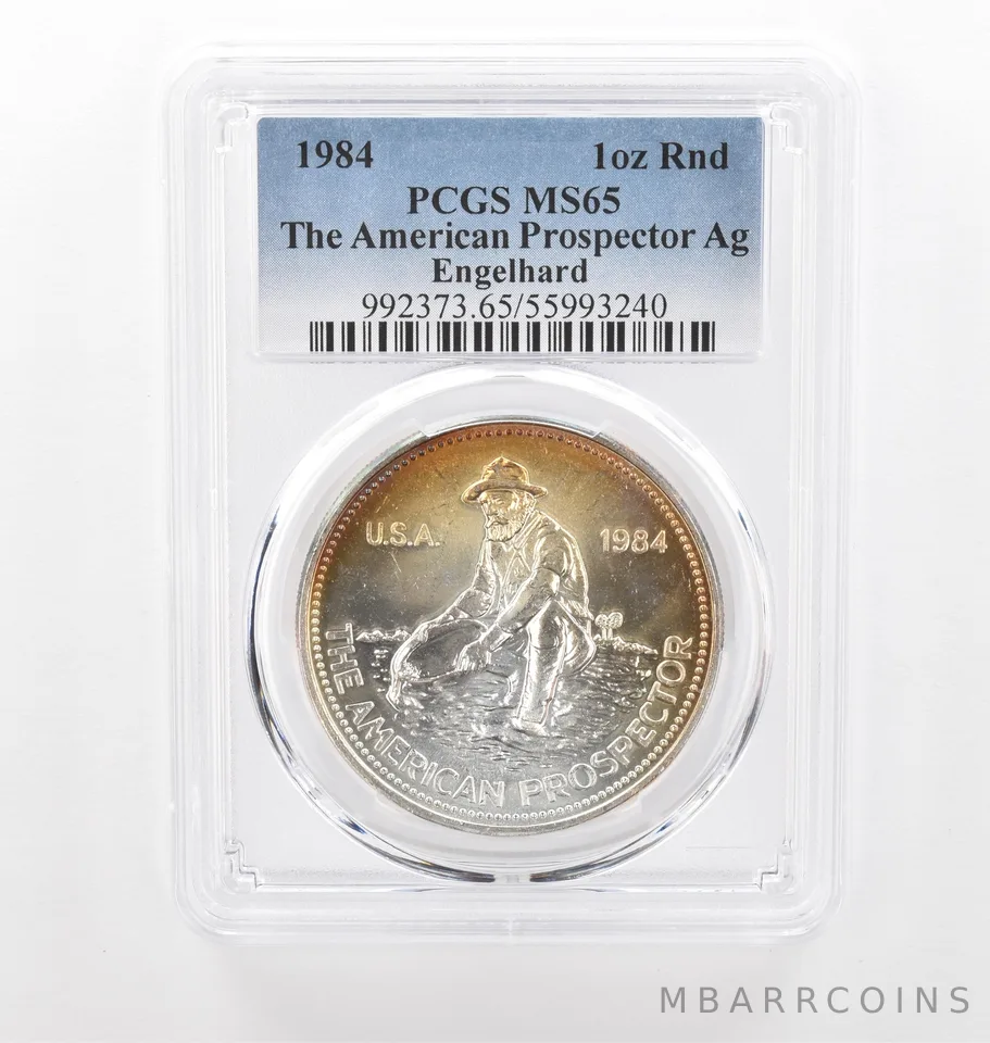 1984 Engelhard Prospector 1 Oz Silver MS65 PCGS Beautiful Tone *2166