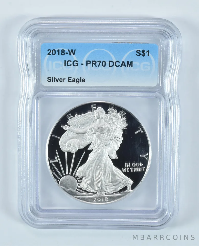2018-W American Silver Eagle PR70 DCAM ICG