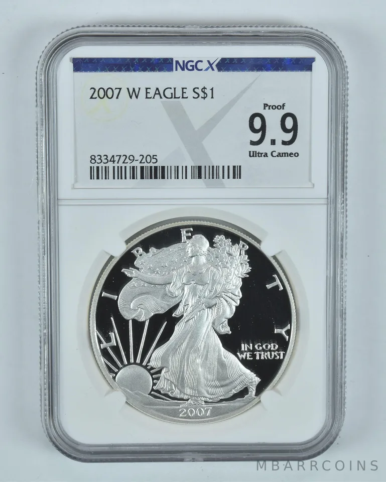 2007-W American Silver Eagle Proof 9.9 NGC X NGCX