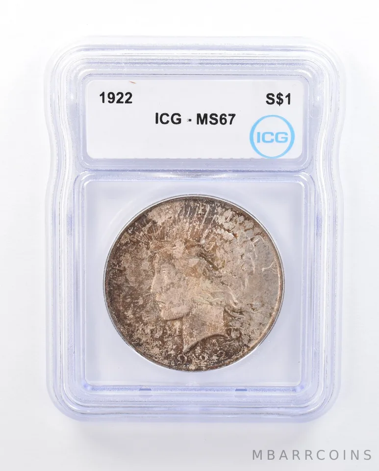 1922 Peace Silver Dollar MS67 ICG Beautiful Tone *3719