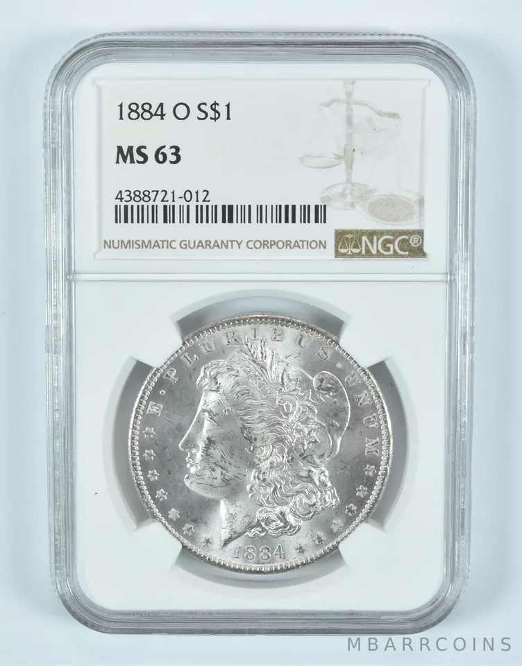 1884-O Morgan Silver Dollar MS63 NGC Brown Label
