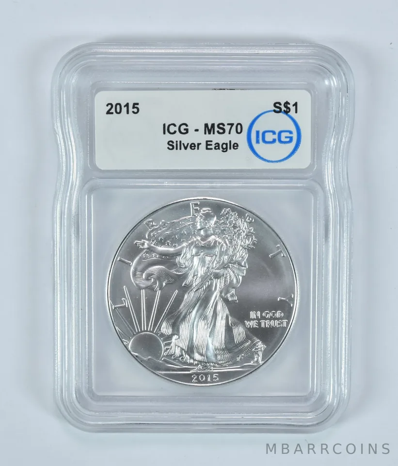 2015 American Silver Eagle MS70 ICG