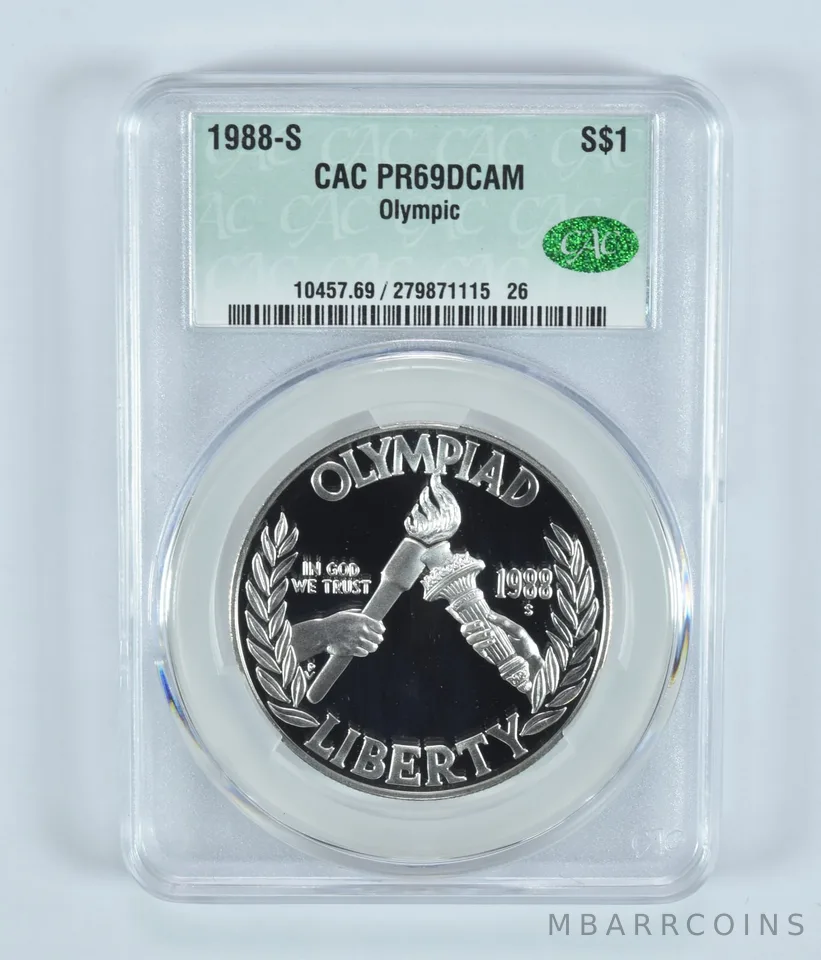 1988-S Olympics Commemorative Silver Dollar PR69 DCAM CAC CACg