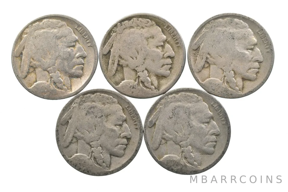 BETTER Lot 1929-D 1929-S 1927-D Worn Date 1928-S Buffalo Nickel Collection *147