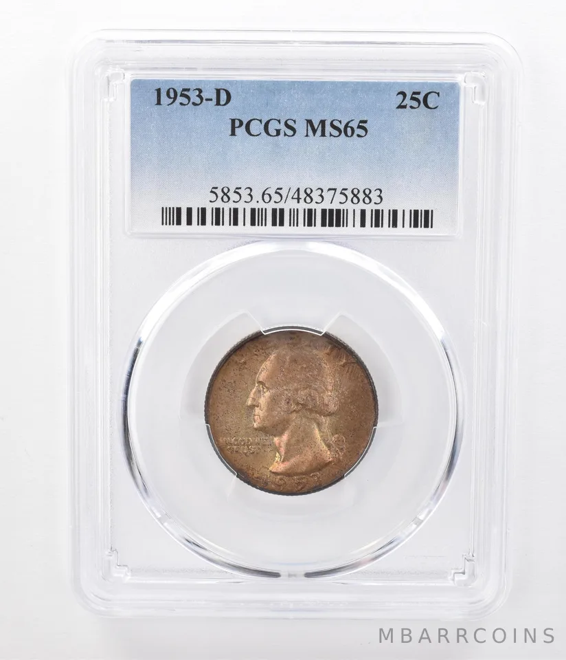 1953-D Washington Quarter MS65 PCGS Beautifully Toned a7293