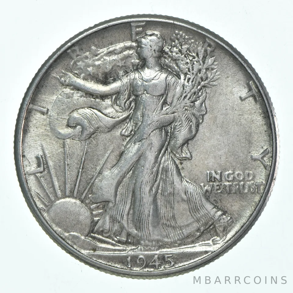 BU 1945 (P) Walking Liberty Half Dollar Uncirculated 90% Silver