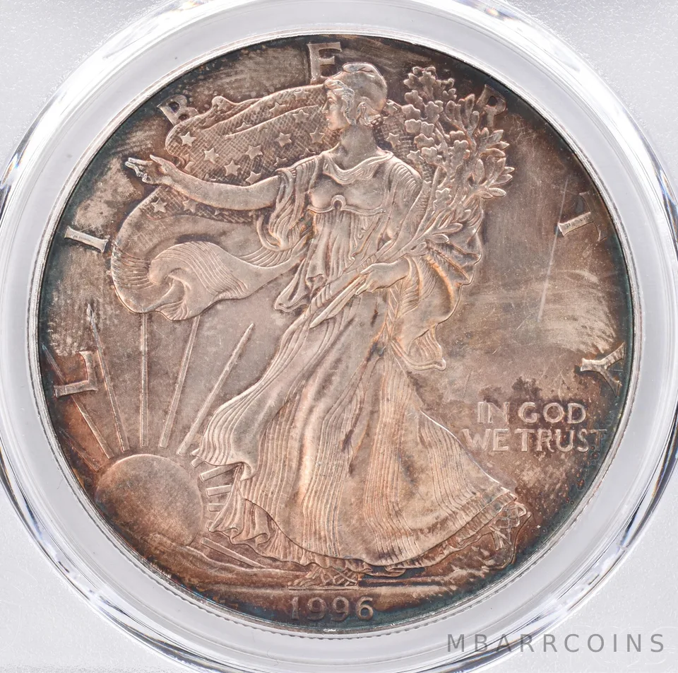 1996 American Silver Eagle MS64 PCGS Beautiful Tone *1484