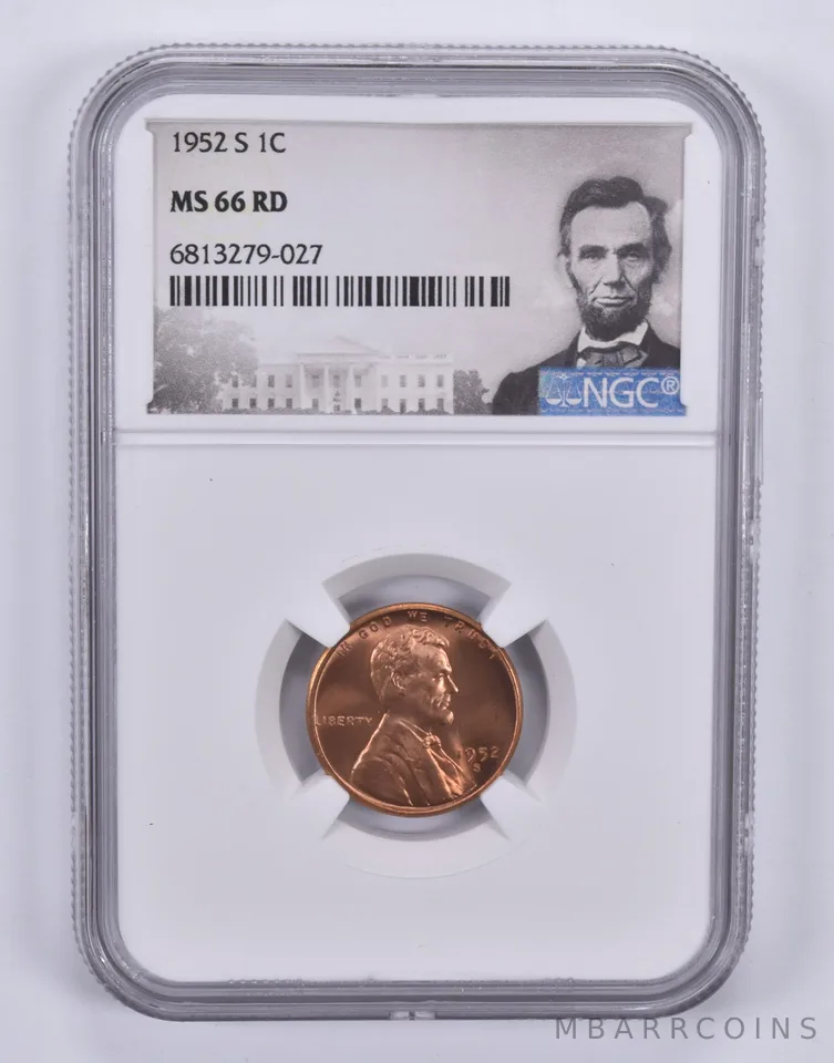 1952-S Lincoln Wheat Cent MS66 RD NGC Special Label