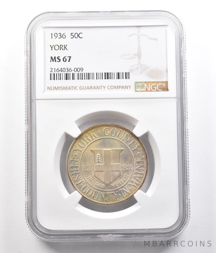 1936 York Commemorative Half Dollar MS67 NGC a0807
