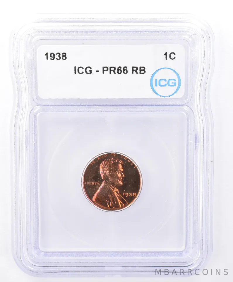 1938 Lincoln Wheat Cent PR66 RB ICG Beautiful Tone *9304