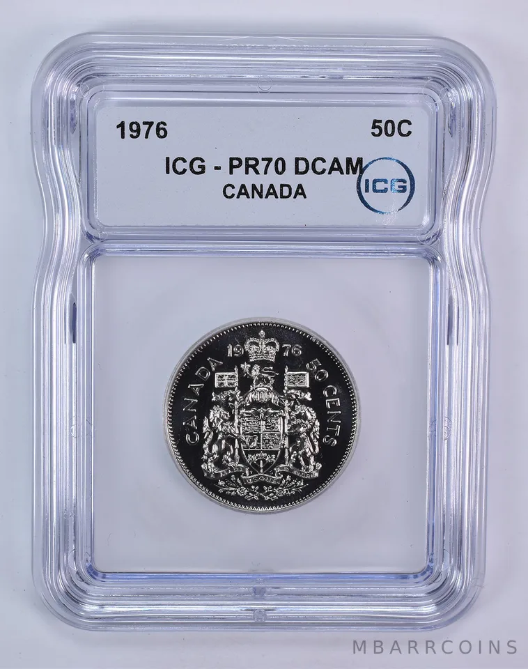 1976 Canada 50 Cents PR70 DCAM ICG