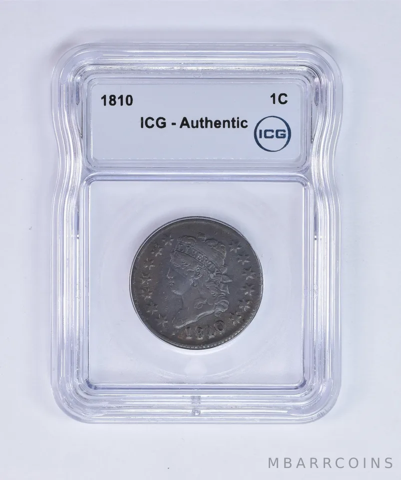 1810 Classic Head Large Cent Authentic ICG Nice Tone a8057