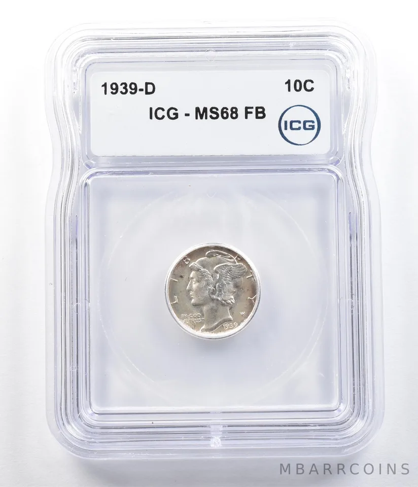 1939-D Mercury Dime MS68 FB ICG *6289