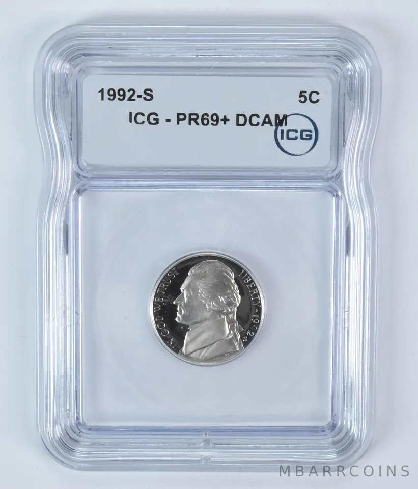 1992-S Jefferson Nickel PR69+ DCAM ICG