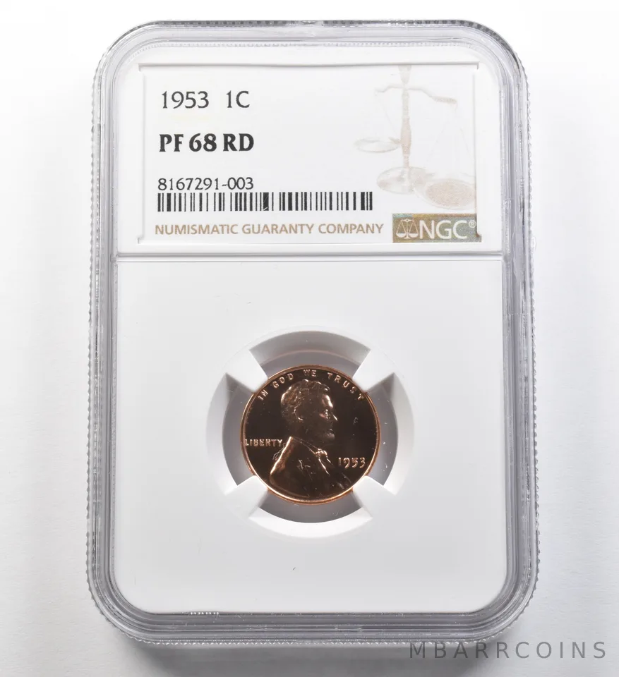 1953 Lincoln Wheat Cent PF68 RD NGC *8107