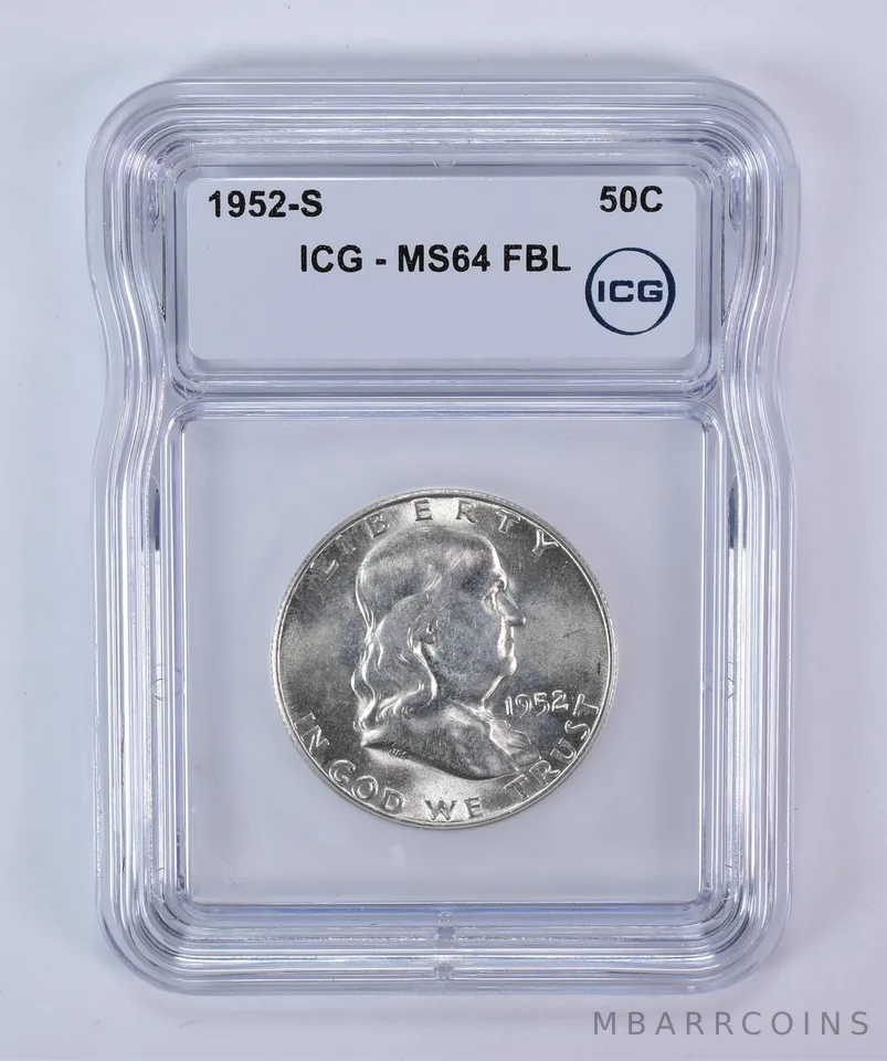 1952-S Franklin Half Dollar MS64 FBL ICG