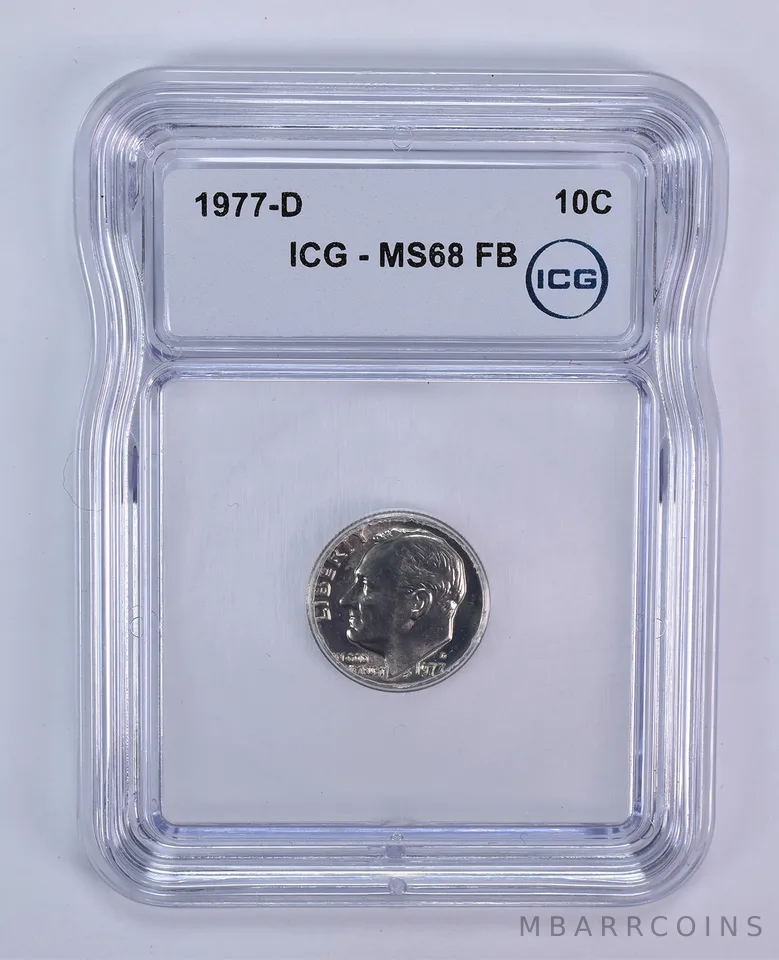 1977-D Roosevelt Dime MS68 FB ICG