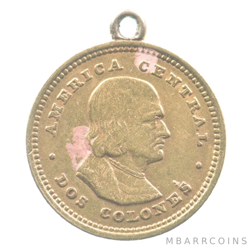 1900 Costa Rica 2 Colones Gold *4632