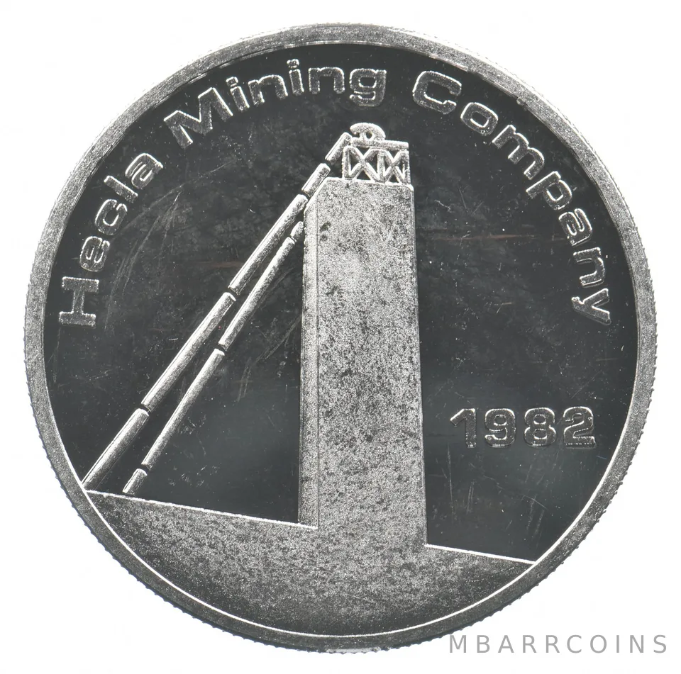 1982 1 Troy Oz Silver Round Hecla Mining Company *4186