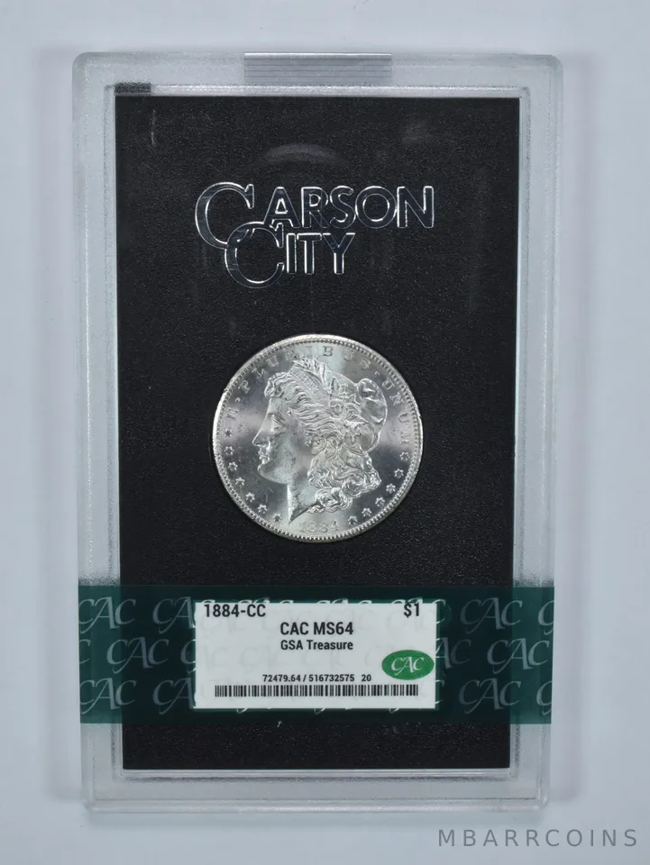 1884-CC Morgan Silver Dollar GSA Treasure MS64 CAC CACg