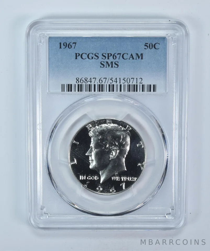 1967 Kennedy Half Dollar SMS SP67 CAM PCGS Blue Label