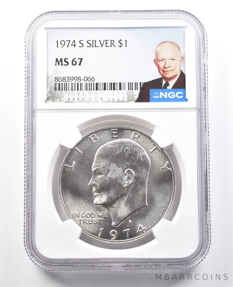 1974-S Eisenhower $1 Silver MS67 NGC Special Label