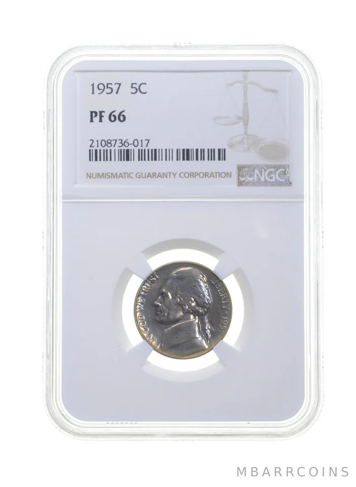 PF66 1957 Jefferson Nickel - Graded NGC *4363