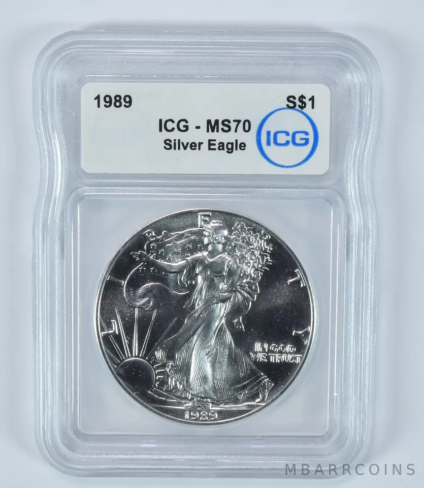 1989 American Silver Eagle MS70 ICG