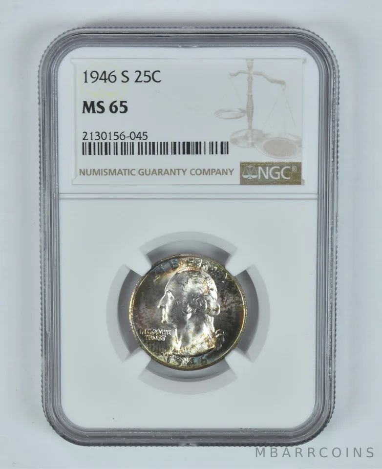 MS65 1946-S Washington Quarter NGC Beautiful Tone *3734