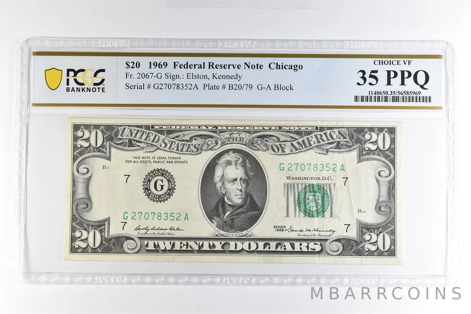 1969 $20 Chicago IL FRN Fr#2067-G Choice VF 35 PPQ PCGS *4991