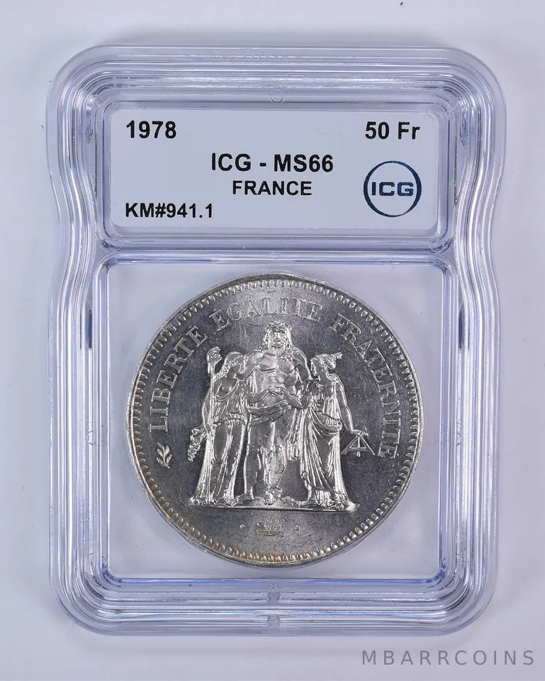 1978 France 50 Francs KM#941.1 MS66 ICG