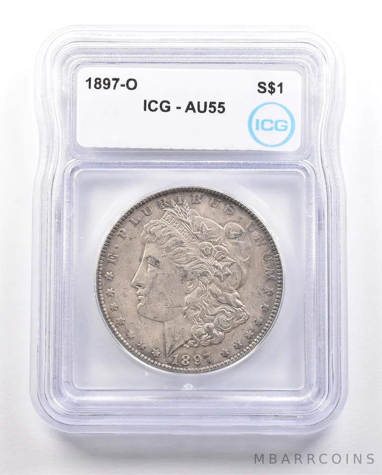 1897-O Morgan Silver Dollar AU55 ICG *3438