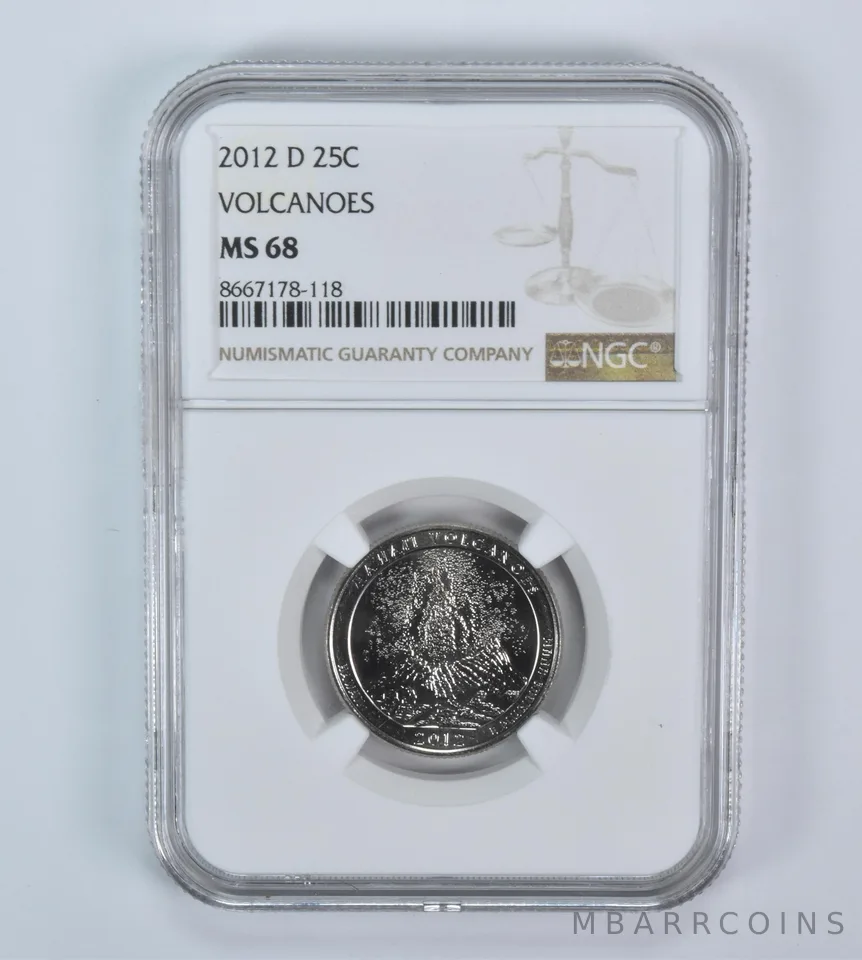 2012-D Washington Quarter ATB Volcanoes MS68 NGC