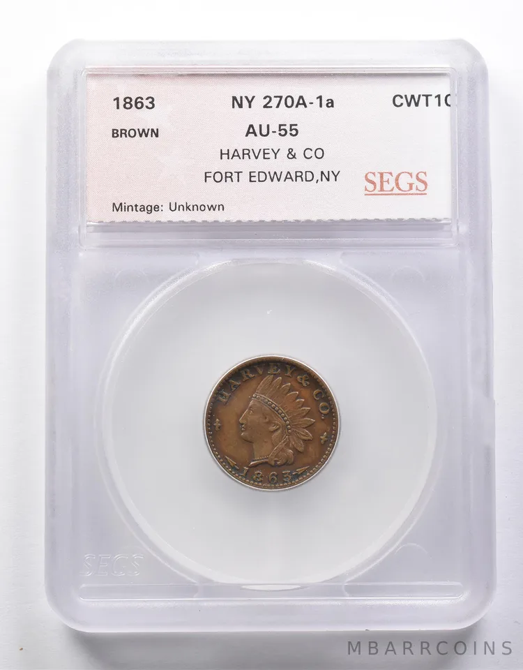 1863 Civil War Token Harvey & Co *8608